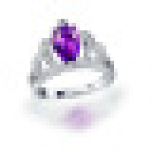 Hecho a mano 1.80CT Pear Cut Natural Purple Amethyst Crown Anillos 925 Sterling Silver para mujeres joyería fina de compromiso